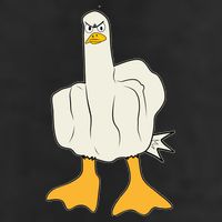 Funny Flipping The Bird Duck Garment-Dyed Fleece Hoodie