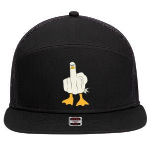 Funny Flipping The Bird Duck 7 Panel Mesh Trucker Snapback Hat