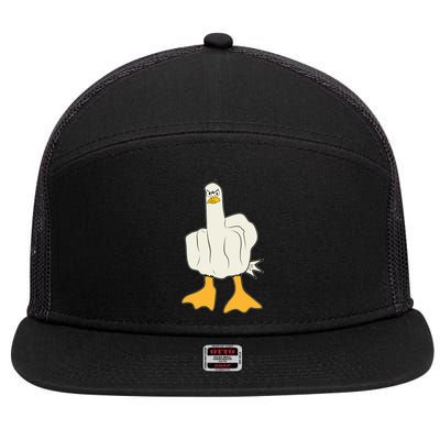 Funny Flipping The Bird Duck 7 Panel Mesh Trucker Snapback Hat