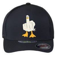 Funny Flipping The Bird Duck Flexfit Unipanel Trucker Cap