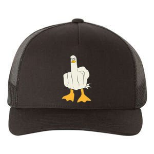 Funny Flipping The Bird Duck Yupoong Adult 5-Panel Trucker Hat