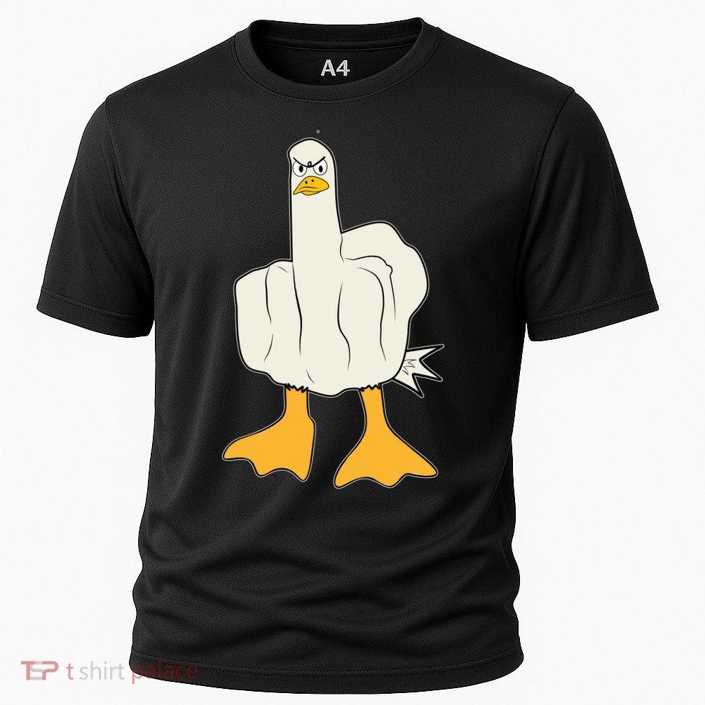 Funny Flipping The Bird Duck Performance Shirt