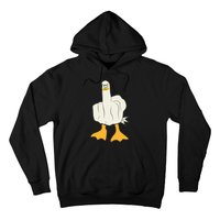 Funny Flipping The Bird Duck Hoodie