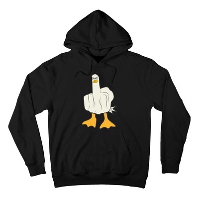 Funny Flipping The Bird Duck Hoodie