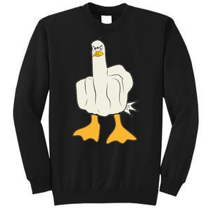 Funny Flipping The Bird Duck Sweatshirt