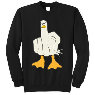 Funny Flipping The Bird Duck Sweatshirt
