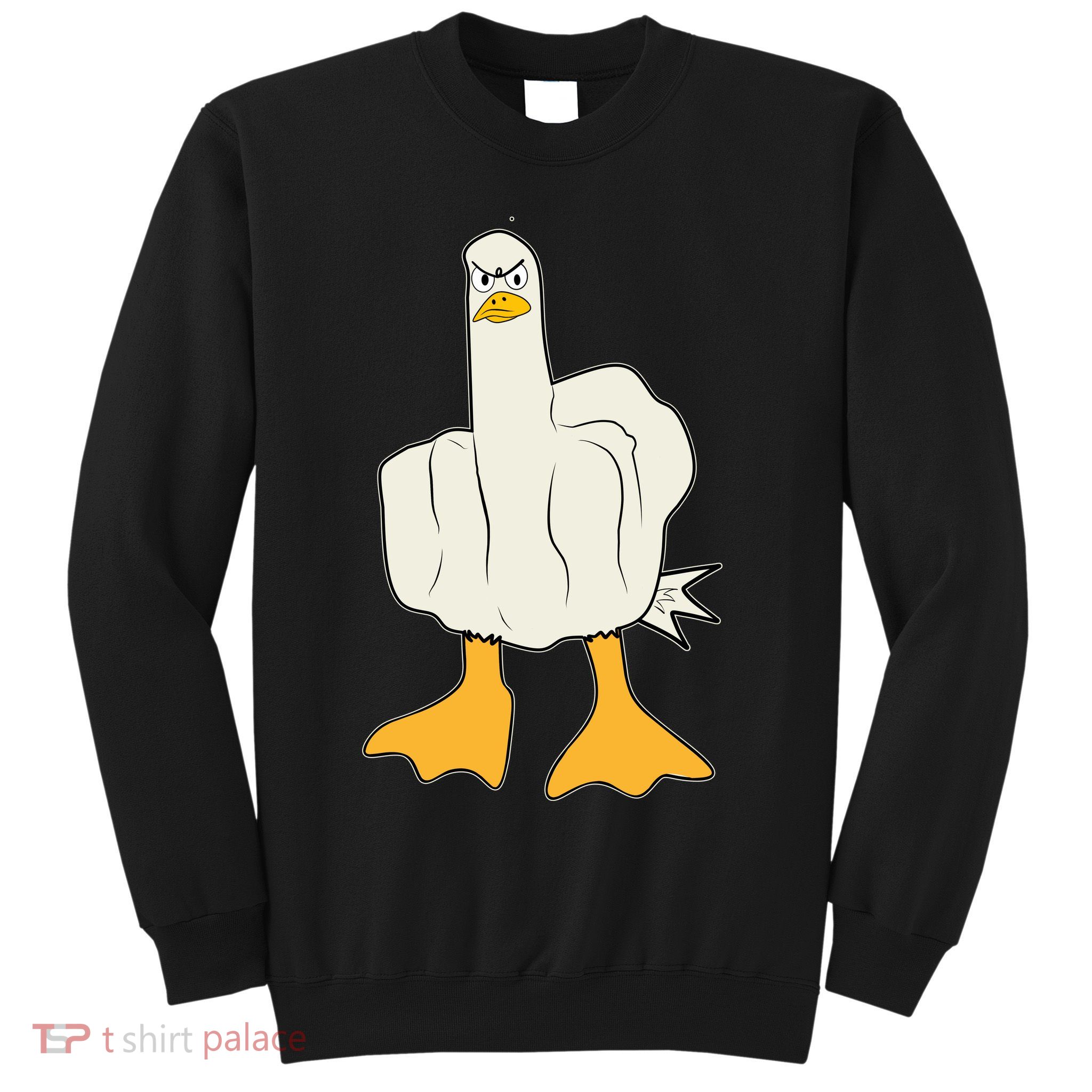 Funny Flipping The Bird Duck Sweatshirt