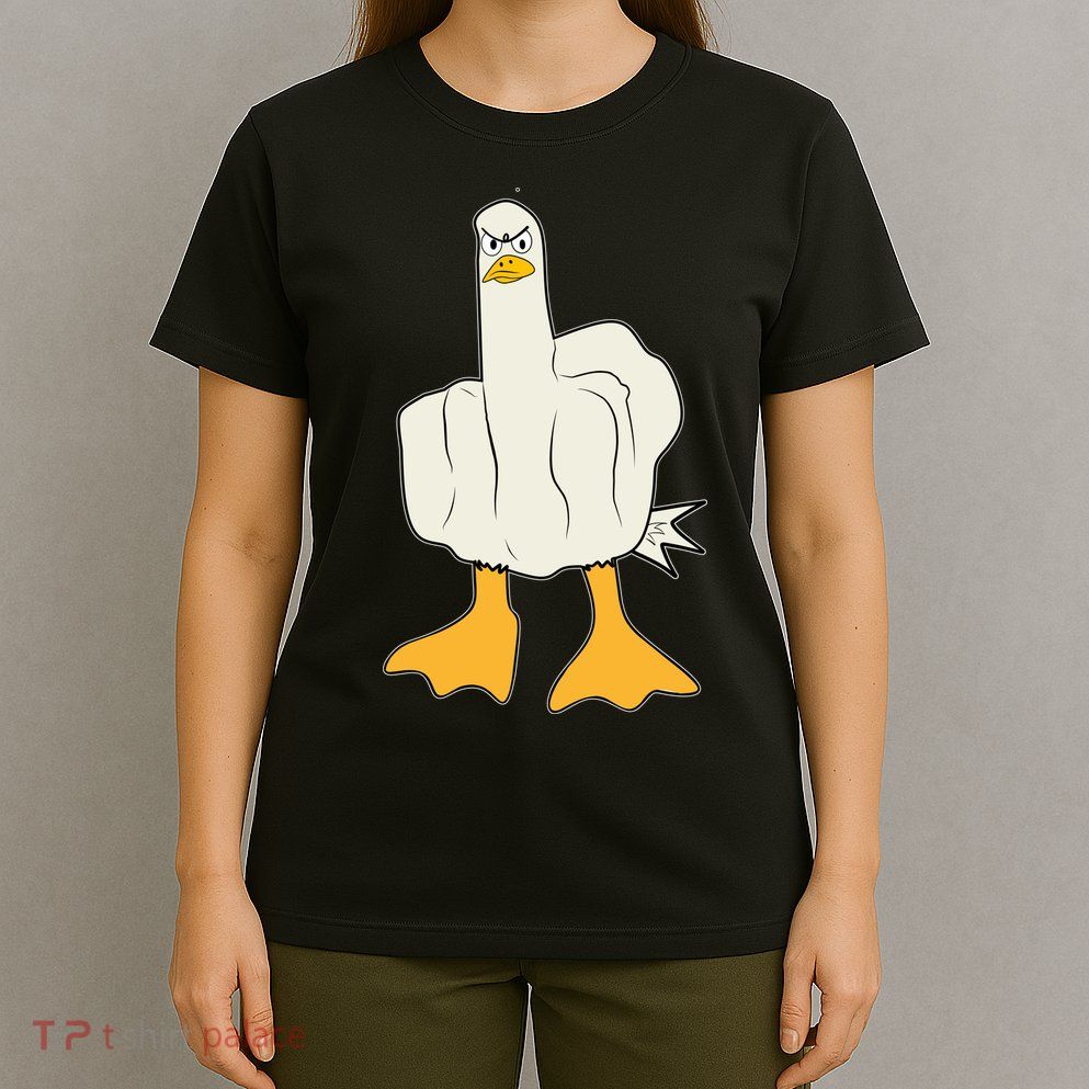Funny Flipping The Bird Duck T-Shirt