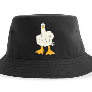 Funny Flipping The Bird Duck Sustainable Bucket Hat