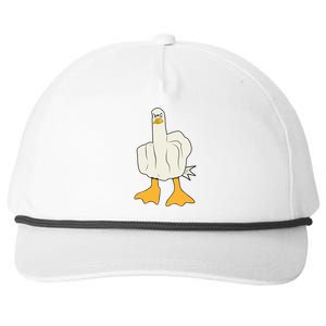 Funny Flipping The Bird Duck Snapback Five-Panel Rope Hat