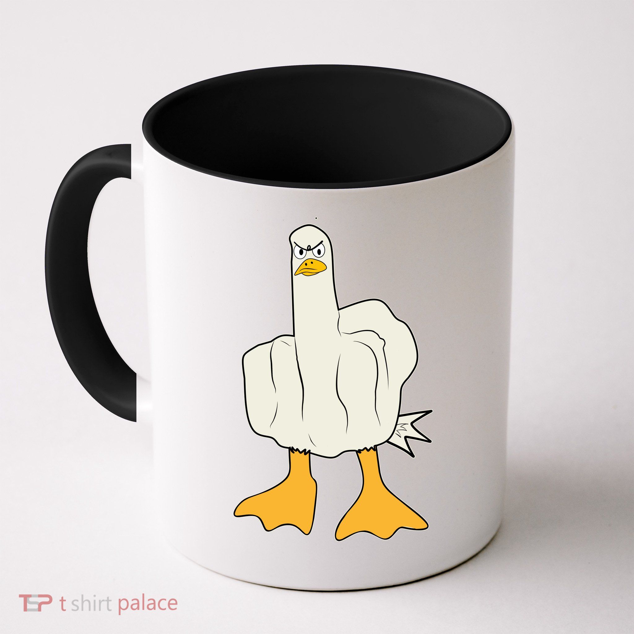 Funny Flipping The Bird Duck Mug