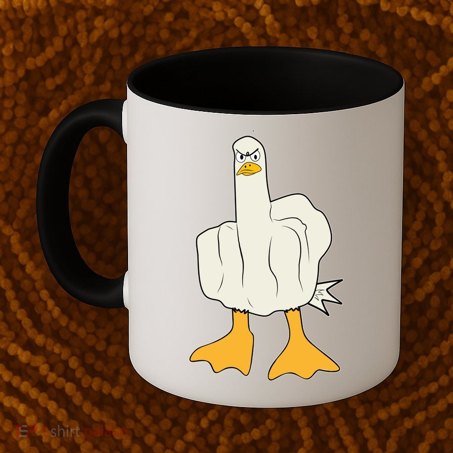 Funny Flipping The Bird Duck Mug