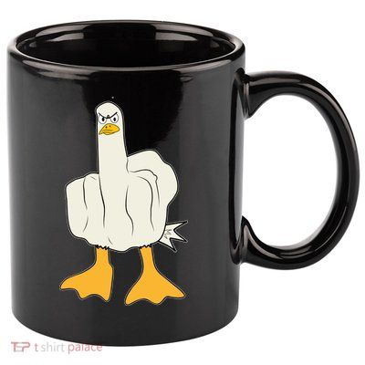 Funny Flipping The Bird Duck 11oz C Handle Ceramic Mug