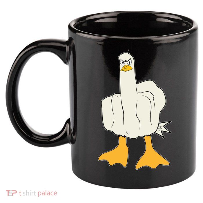 Funny Flipping The Bird Duck 11oz C Handle Ceramic Mug