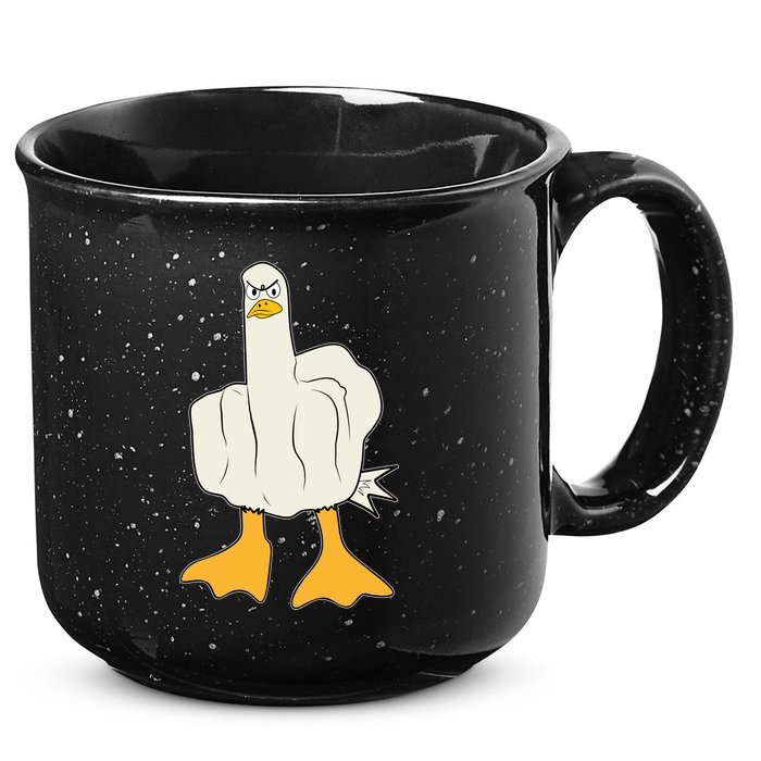 Funny Flipping The Bird Duck 15oz Campfire Ceramic Mug