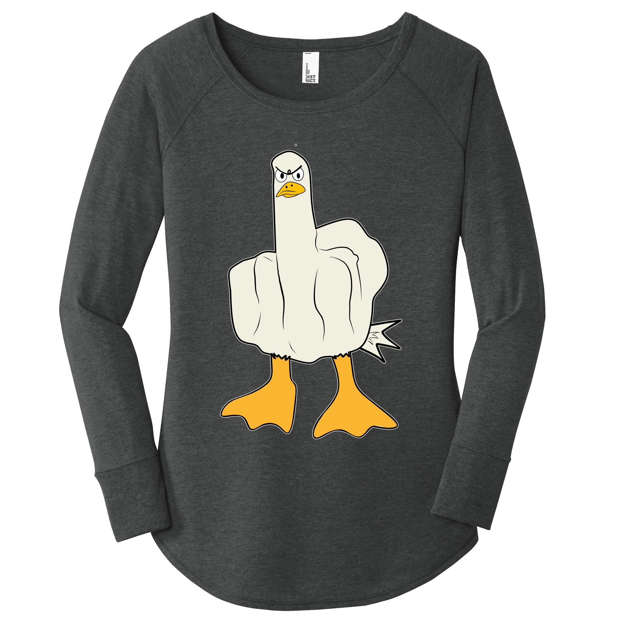 Funny Flipping The Bird Duck Women's Perfect Tri Tunic Long Sleeve Shirt