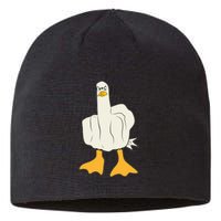 Funny Flipping The Bird Duck Sustainable Beanie