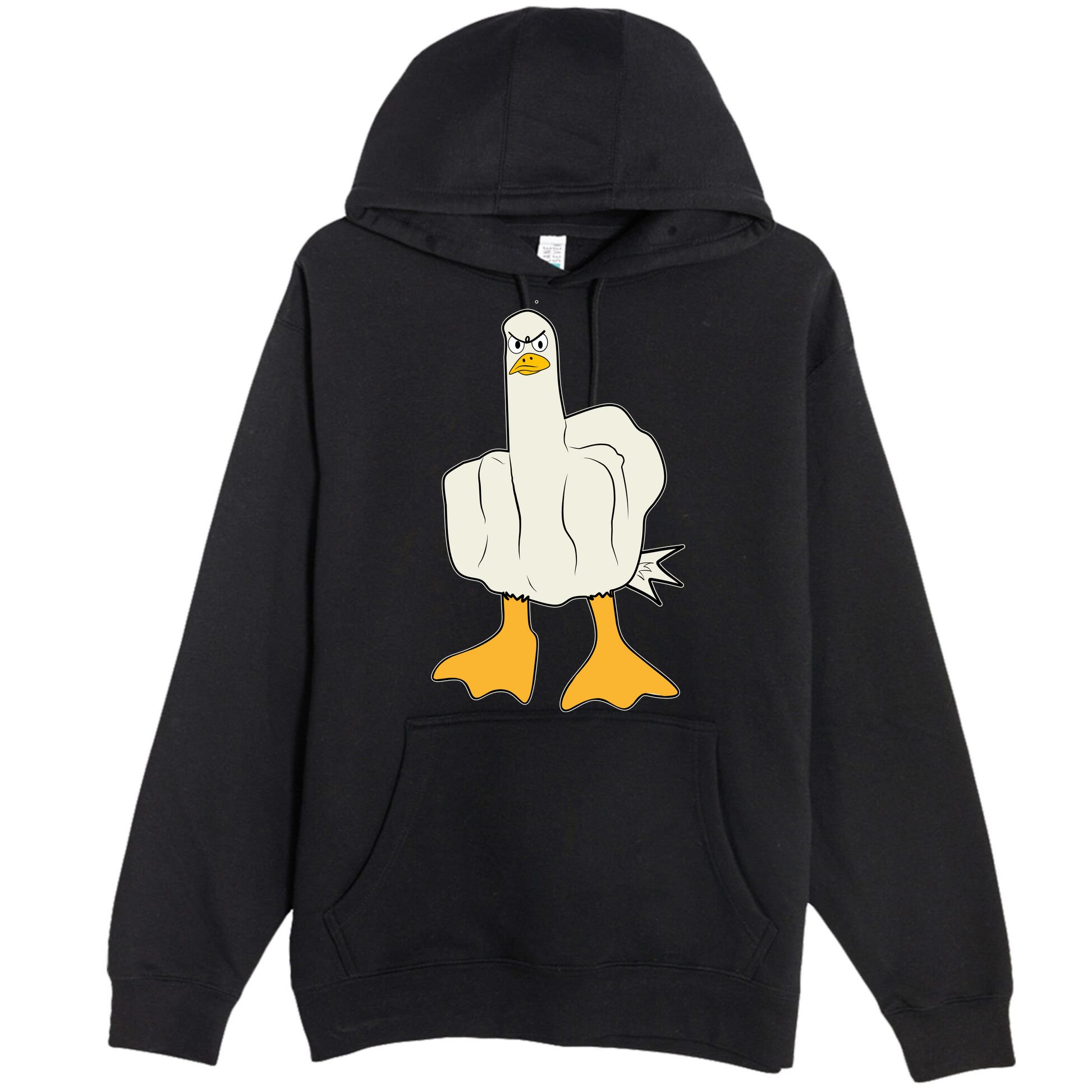 Funny Flipping The Bird Duck Premium Pullover Hoodie