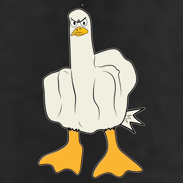 Funny Flipping The Bird Duck Premium Pullover Hoodie