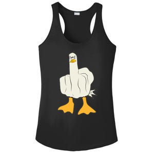 Funny Flipping The Bird Duck Ladies PosiCharge Competitor Racerback Tank