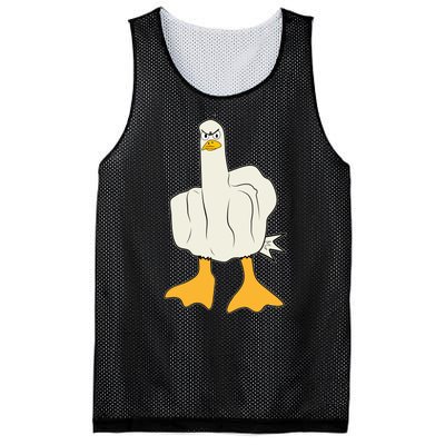 Funny Flipping The Bird Duck Mesh Reversible Basketball Jersey Tank