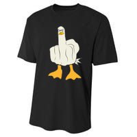 Funny Flipping The Bird Duck Performance Sprint T-Shirt