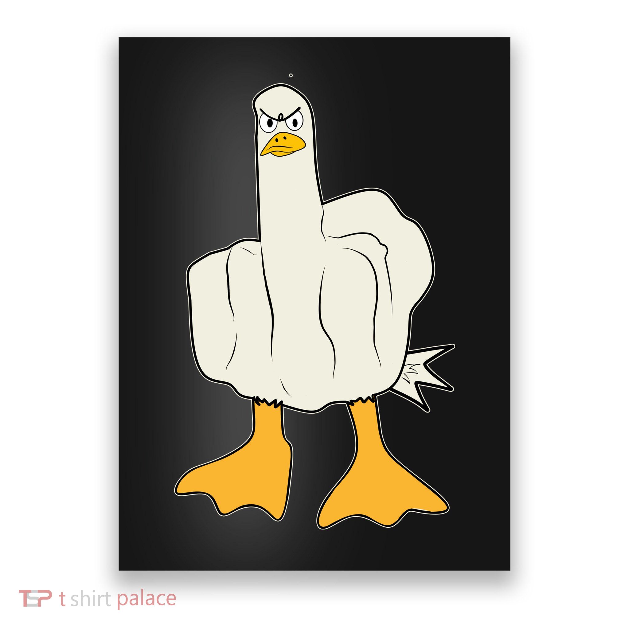 Funny Flipping The Bird Duck Poster