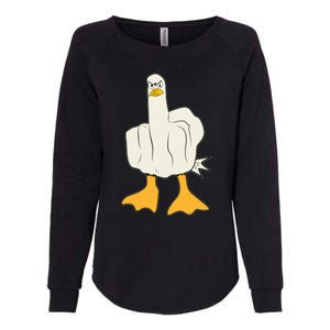 Funny Flipping The Bird Duck Womens California Wash Sweatshirt