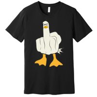 Funny Flipping The Bird Duck Premium T-Shirt