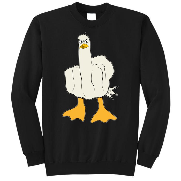 Funny Flipping The Bird Duck Tall Sweatshirt