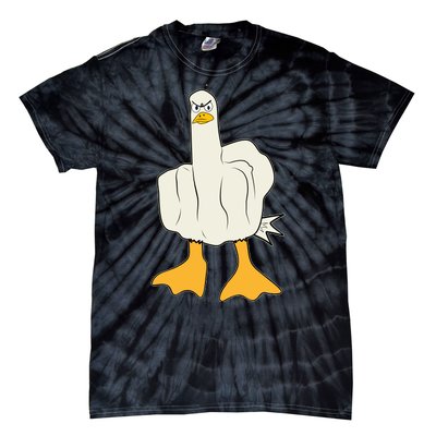 Funny Flipping The Bird Duck Tie-Dye T-Shirt