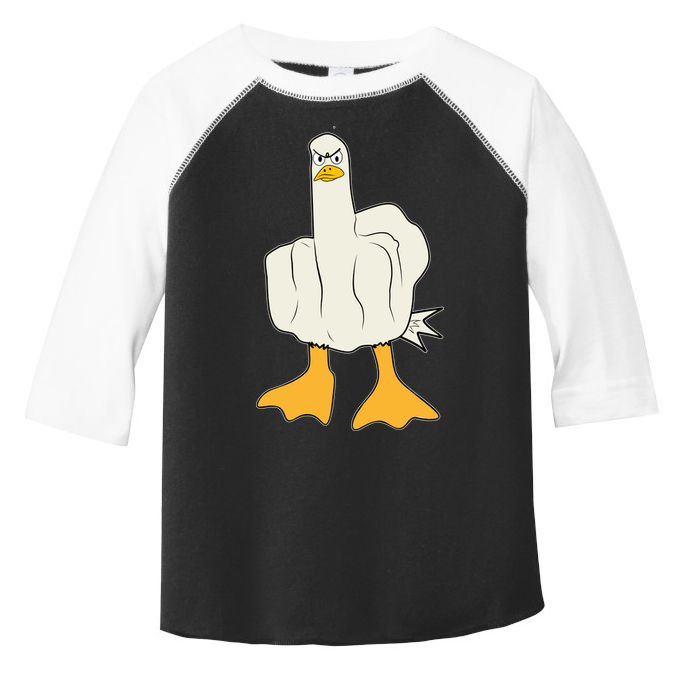 Funny Flipping The Bird Duck Toddler Fine Jersey T-Shirt