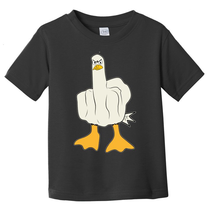 Funny Flipping The Bird Duck Toddler T-Shirt