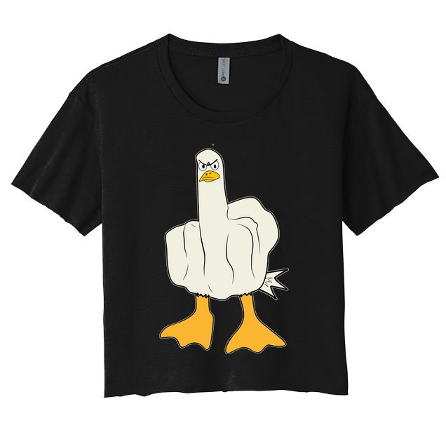 Funny Flipping The Bird Duck Crop Top