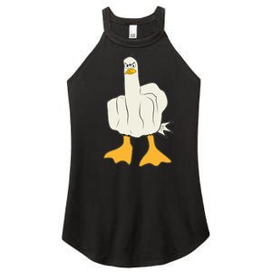 Funny Flipping The Bird Duck Women's Perfect Tri Rocker Tank