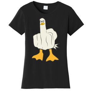 Funny Flipping The Bird Duck Women's T-Shirt