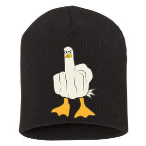 Funny Flipping The Bird Duck Short Acrylic Beanie