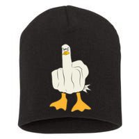 Funny Flipping The Bird Duck Short Acrylic Beanie