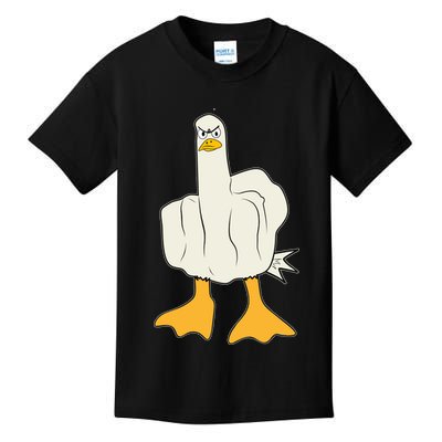 Funny Flipping The Bird Duck Kids T-Shirt