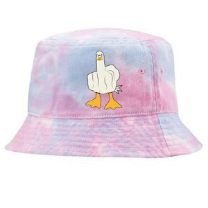 Funny Flipping The Bird Duck Tie-Dyed Bucket Hat