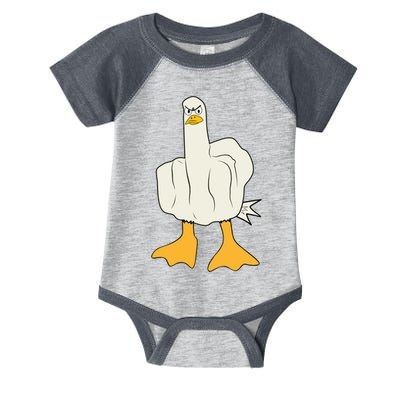 Funny Flipping The Bird Duck Infant Baby Jersey Bodysuit