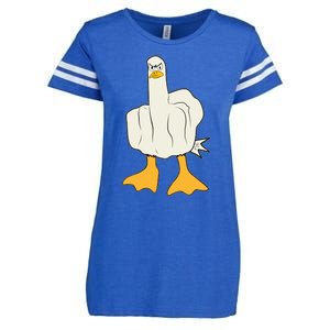 Funny Flipping The Bird Duck Enza Ladies Jersey Football T-Shirt