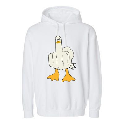 Funny Flipping The Bird Duck Garment-Dyed Fleece Hoodie