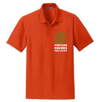 Fortune Favors The Lucky: St Patrick's Day Funny Irish Gift Dry Zone Grid Polo