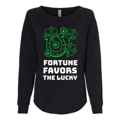 Fortune Favors The Lucky: St Patrick's Day Funny Irish Gift Womens California Wash Sweatshirt