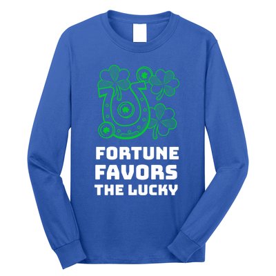 Fortune Favors The Lucky: St Patrick's Day Funny Irish Gift Long Sleeve Shirt