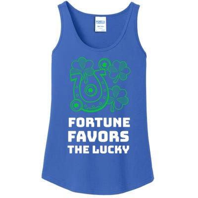 Fortune Favors The Lucky: St Patrick's Day Funny Irish Gift Ladies Essential Tank