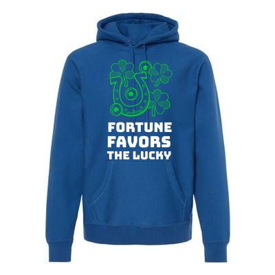 Fortune Favors The Lucky: St Patrick's Day Funny Irish Gift Premium Hoodie