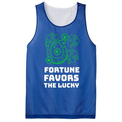 Fortune Favors The Lucky: St Patrick's Day Funny Irish Gift Mesh Reversible Basketball Jersey Tank