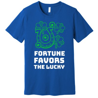 Fortune Favors The Lucky: St Patrick's Day Funny Irish Gift Premium T-Shirt